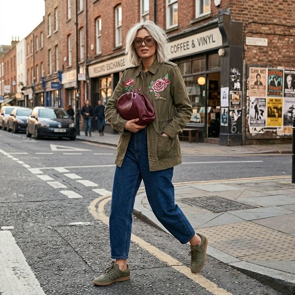 Hallhuber Drawstring Waist Embroidered 100% Cotton Jacket Size EU 34/US XS